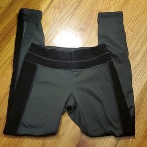 Reebok Gray and Black Leggings Size Small